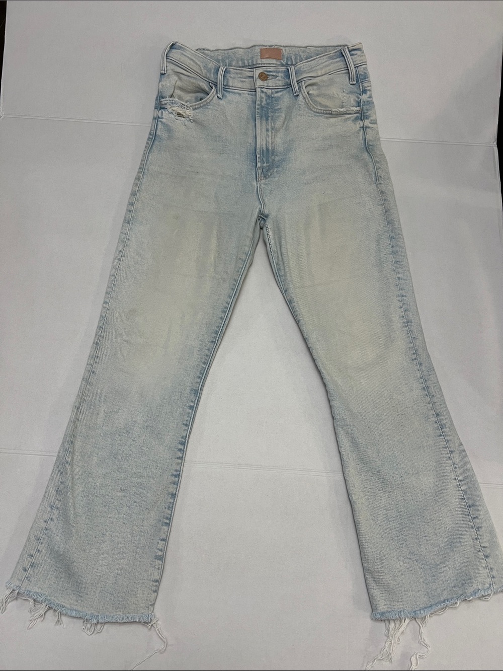 MOTHER THE HUSTLER ANKLE FRAY IN SMOOTHE SAILING HIGH WAIST SIZE 29